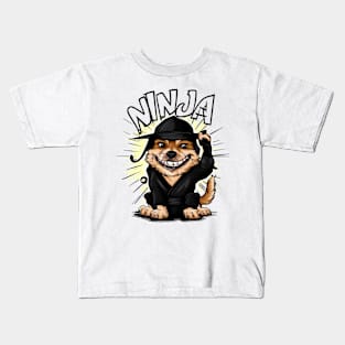 cute Ninja dog Kids T-Shirt